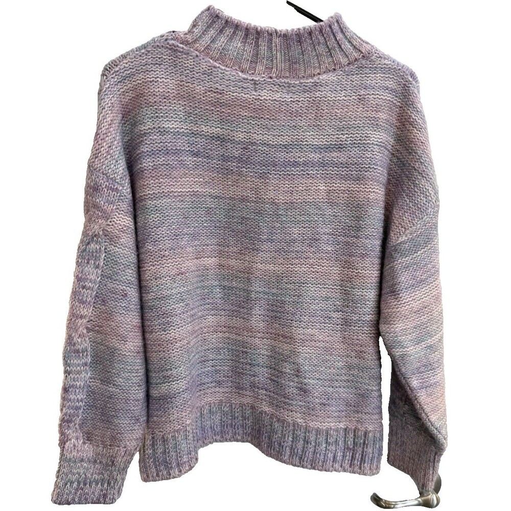 Maeve Anthropologie Rachel Textured Knit Mock Neck Sweater Lavender Women Medium - Picture 4 of 8